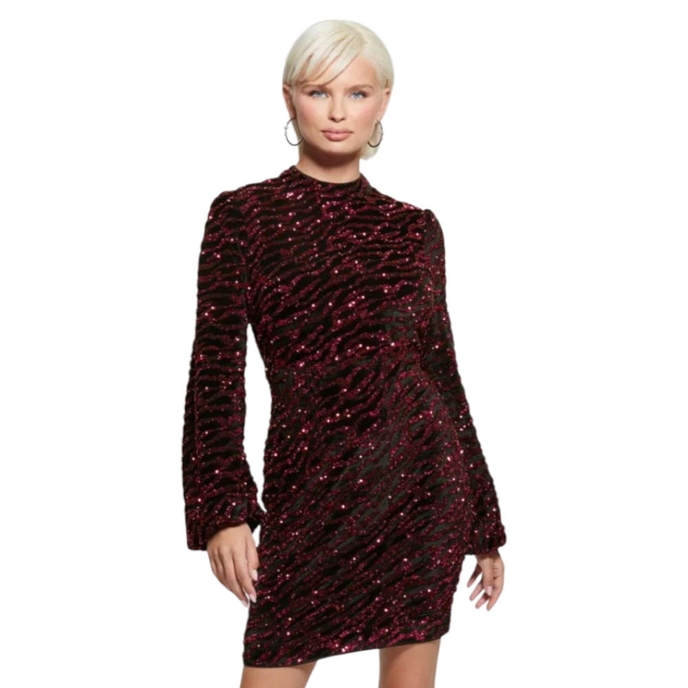 GUESS Zoe Sequin Dress French Rose Size XS